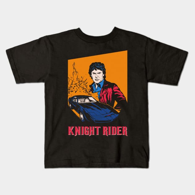 Knight Rider - Michael Knight - Kitt Supercar Kids T-Shirt by Vector-Planet